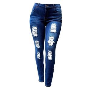 Jack David Distressed Stretch Skinny Jeans